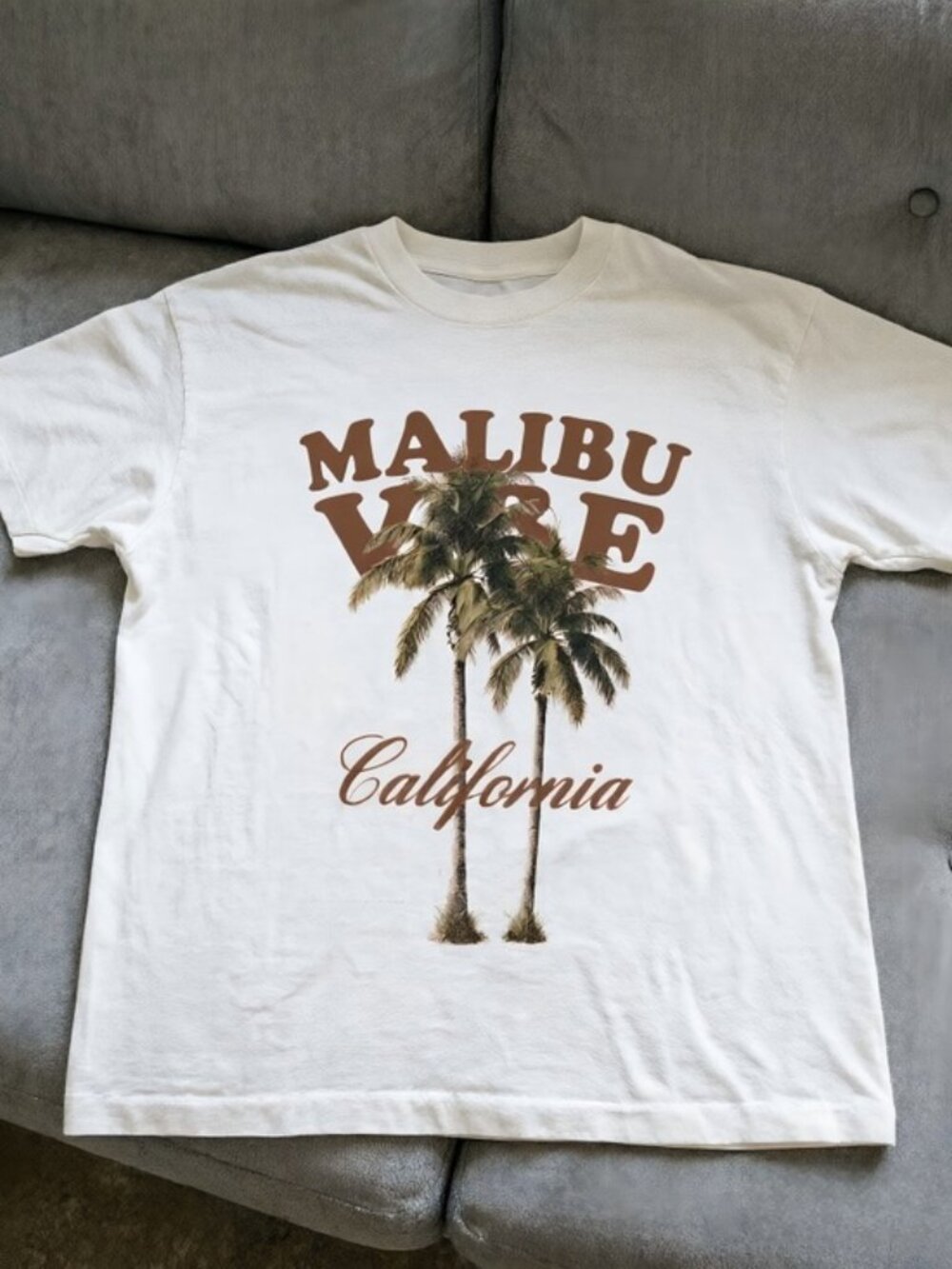 side Malibu Vibe California graphic white Women Men T-shirt unisex